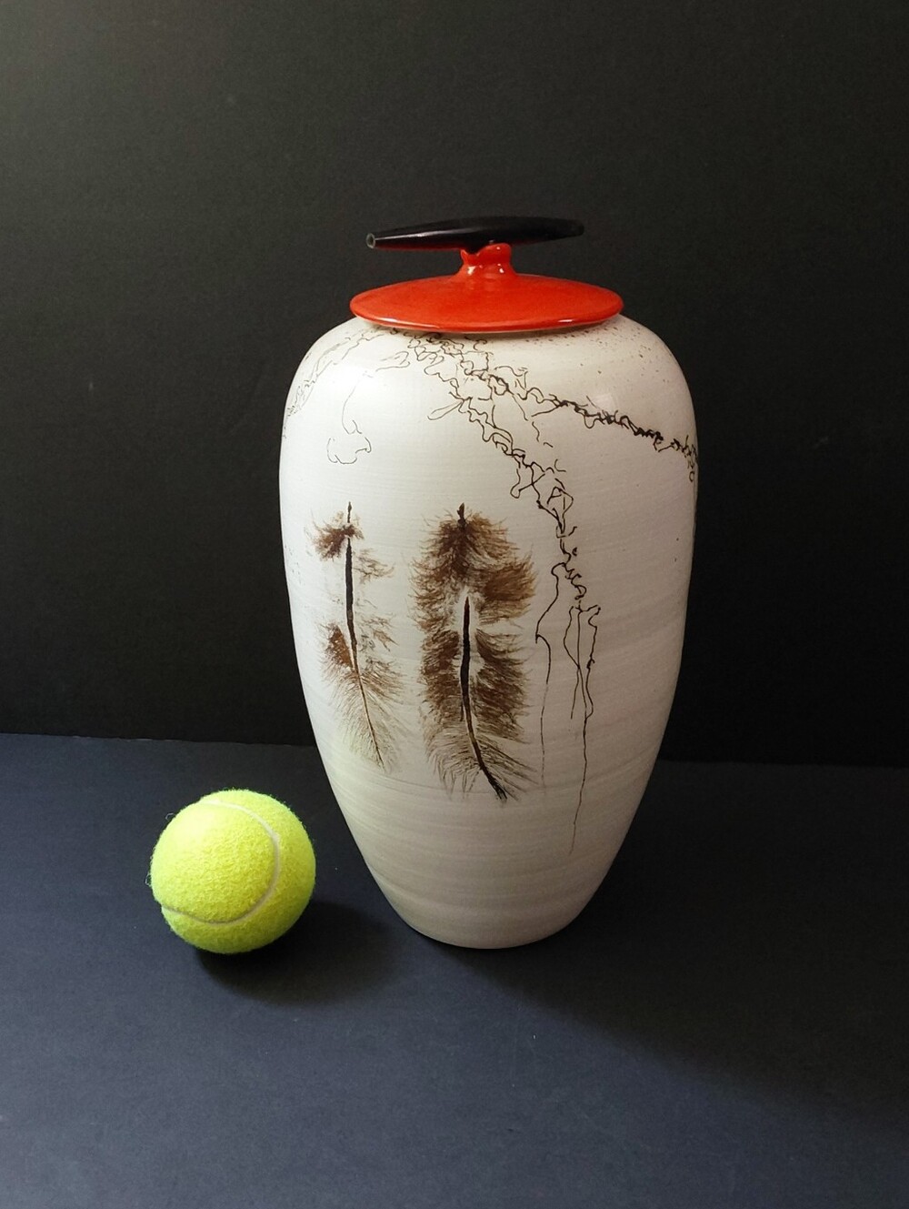 ROKU HORSEHAIR BOTTLE VASE 12" Tall NEW